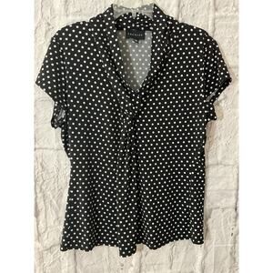 Copied - Premise Black & White Polka Dot Blouse XL